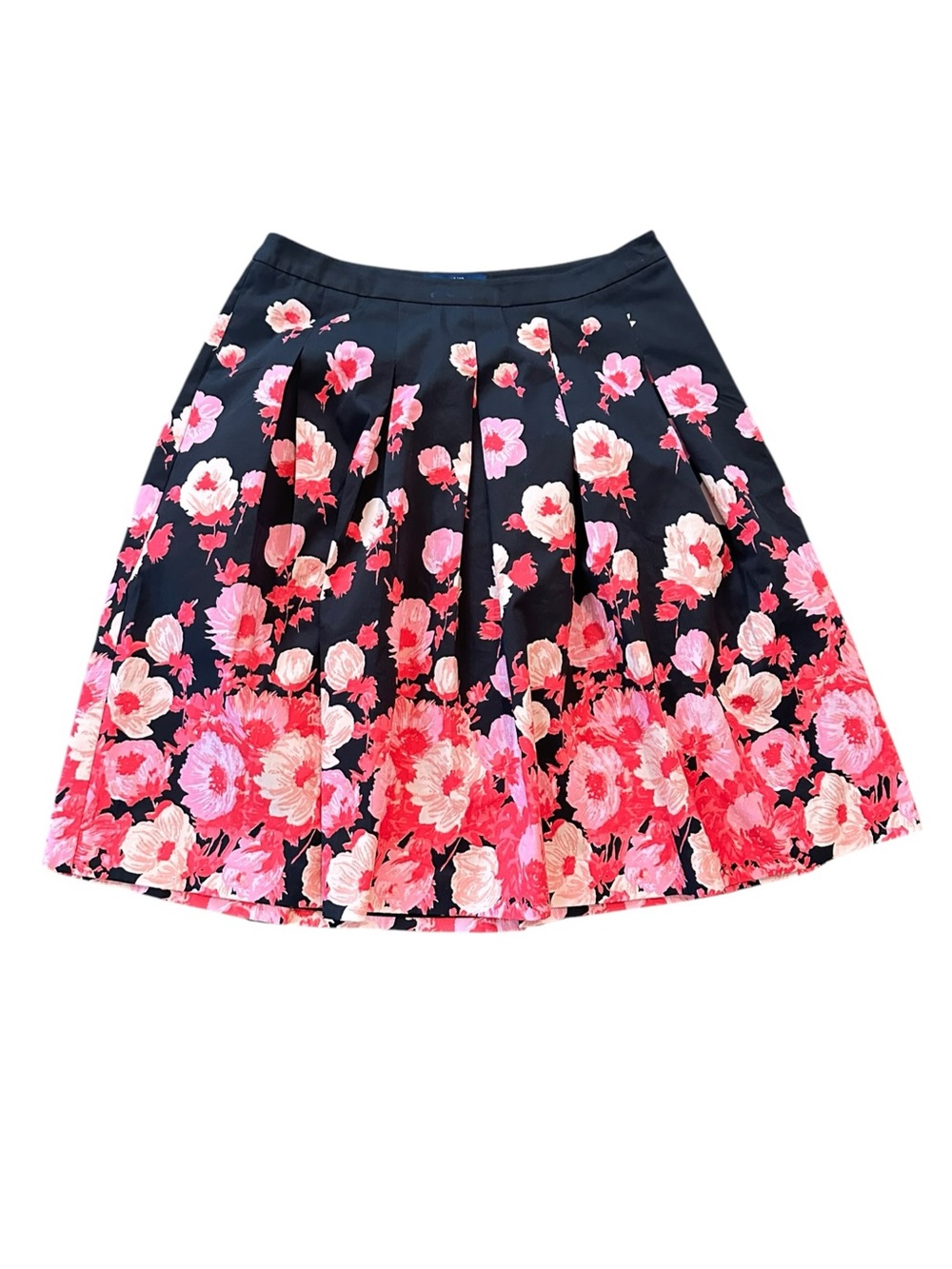 RSVP by Talbots black & pink floral cotton blend pleat swing skirt sz 10 - NWT!